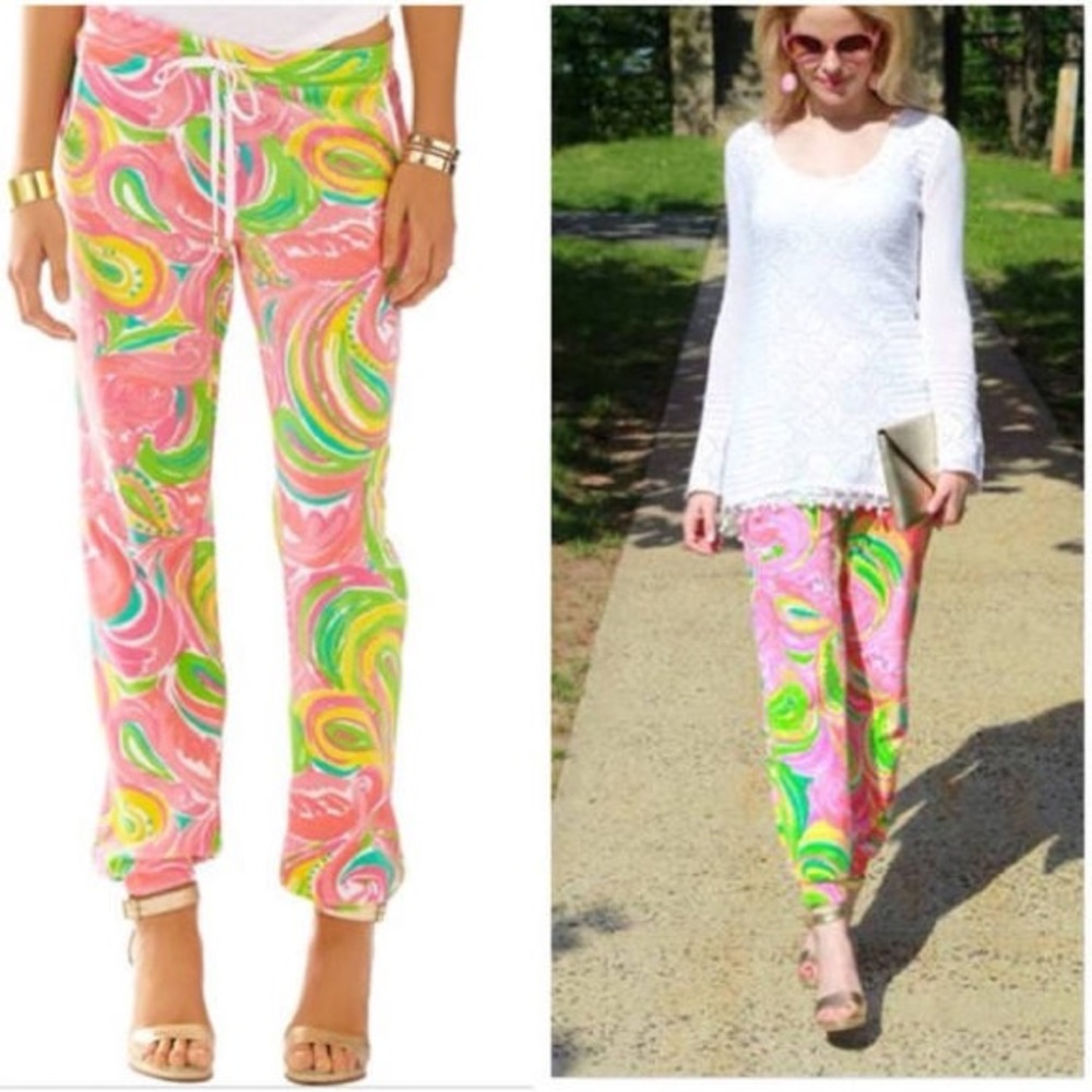 Lilly Pulitzer mimosa plush jogger pant size small